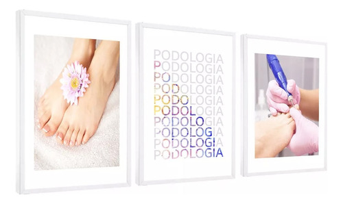 Quadros Decorativos Podologia Pés Spa Clinica Com Moldura