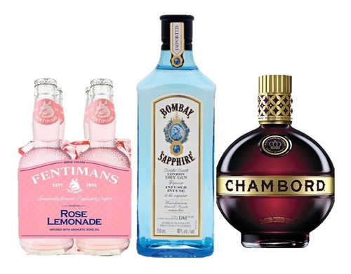 Pack Gin Berry Spritz, Bombay + Chambord + 4 Fentimans Rose