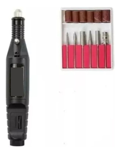 Kit Electrico Pulidor De Uñas Manicure Color Negro