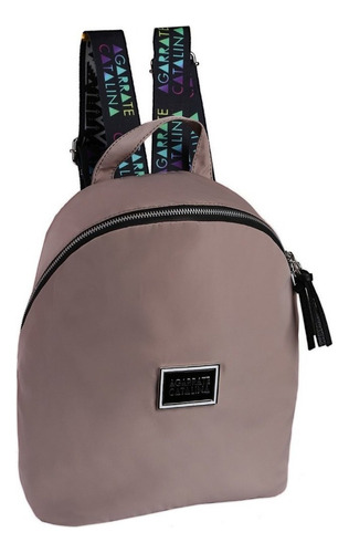 Mochila Mujer Urbana Agarrate Catalina Nylon Correa Colores Color Beige