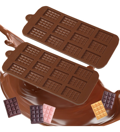 2 Moldes De Silicona Para Chocolate, Mini Molde De Barra De 