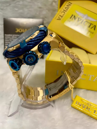 Relógio Invicta Reserve Thunderbolt 21347 53mm Gold 18k Blue