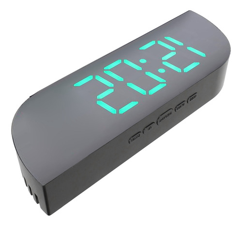 Reloj Despertador Digital Snooze Con Espejo Led, Enchufe Usb