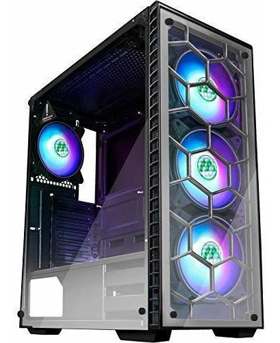 Musetex Atx Mid-tower Chasis Gaming Pc Case 4 Ventiladores 