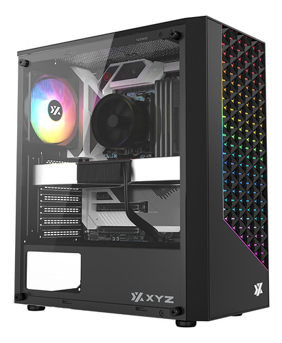 Gabinete Xyz Portal 200 A-rgb Atx Black Fan