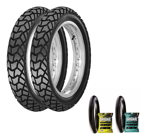 Par Pneu Maggion 120/80-18 + 90/90-21 +2 Camaras Xre300 Xtz