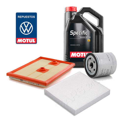 Kit Filtros Golf 1.4 X4 2017 2018 2019 +aceite 5w30 Motul