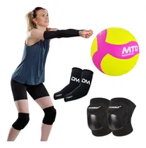 Comprar Kit Vóley Premium Pelota Pu Mtd Mangas Rodilleras