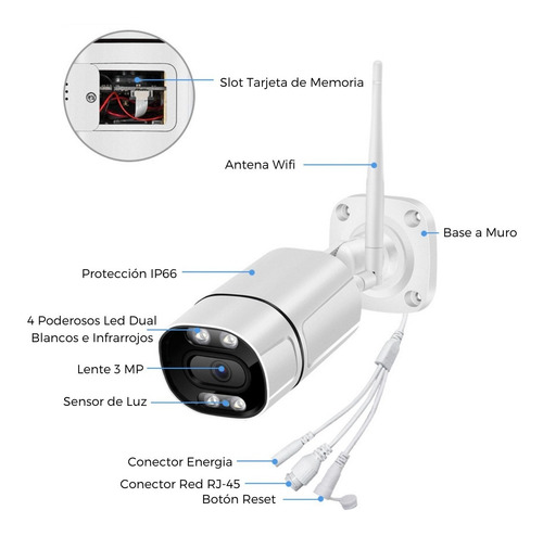 Imagen 7 de 9 de Cámara Vigilancia Wifi Inteligente Ultra Hd, Audio Y Alarma