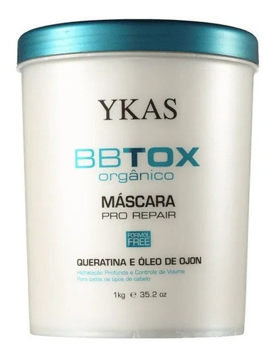 Ykas Bbtox Orgânico Sem Formol 1kg