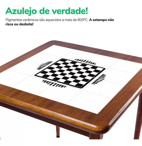 Mesa para jogar xadrez damas cartas em madeira maciça de 80 x 80 cm -  Empório Tambo em Promoção na Americanas