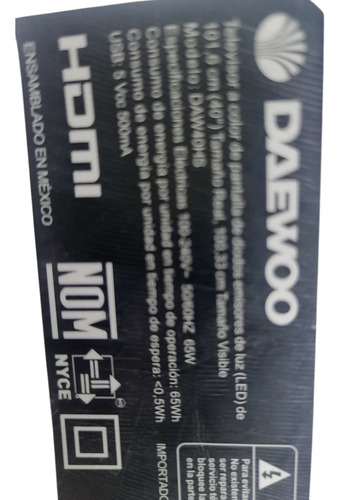 Botonera Y Wifi Para Tv Daewoo Daw40hs (Usado)