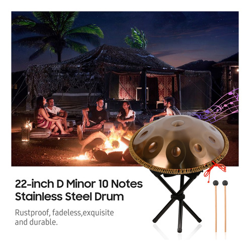 Instrumento De Percusión Handpan Notes Con Para Mazos De Bat