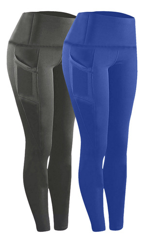 Leggins Con Bolsillo Para Entrenamiento, Talla M, 2 Unidades