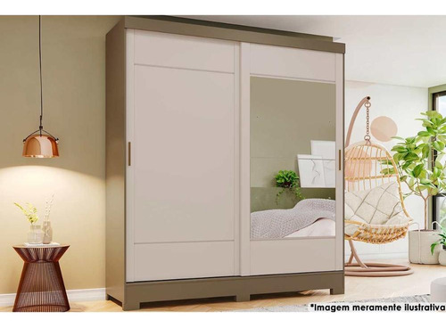 Guarda Roupa 2ptas Correr 2gavs C/esp B74 Duna/cristal-henn