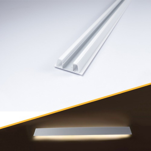 Perfil De Sobrepor Luz Indireta Para Fita De Led 2m 50x10 Cor da luz Perfil Branco