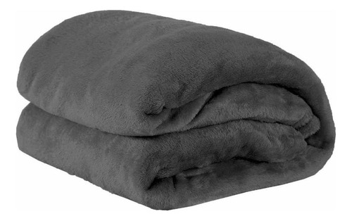 Cobertor Mantinha Casal Padrão Para Inverno Cinza Escuro
