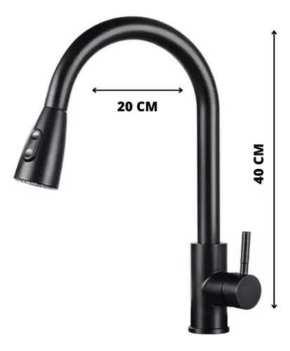 Llave Lavaplato Extensible Negro Monomando Profesional