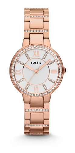 Imagen 1 de 9 de Reloj Dama Fossil Es3284 Color Oro Rosado De Acero