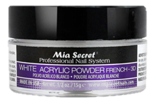 Polímero White/blanco Mía Secret.polvo Acrílico 15 Gr. Uñas 