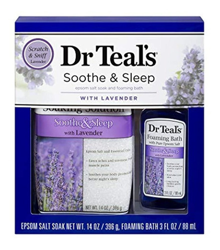 Dr Teal's Lavender Epsom Salt & Foaming Bath Oil Sampler Gif