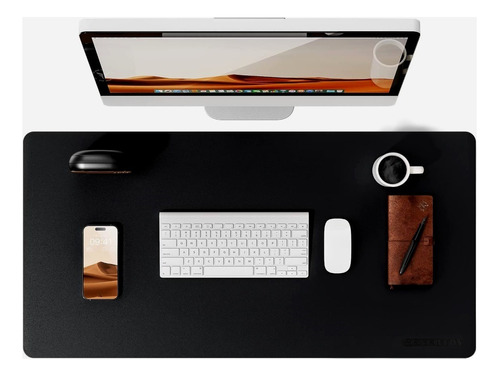 Desk Pad 70x30cm Em Couro Sintetico + Porta Copo