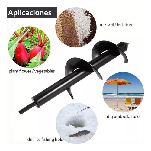 3 Brocas Ahoyador Plantar Jardín Para Taladro Común