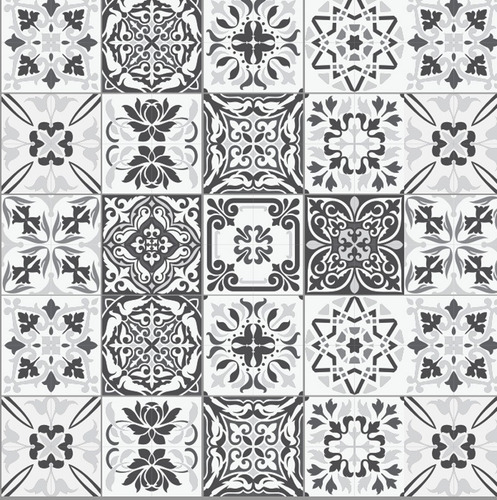 Vinilo Adhesivo Mosaico Azulejo 15x15 Cm X 10 Un Pared Piso Color 05. Faro Bw