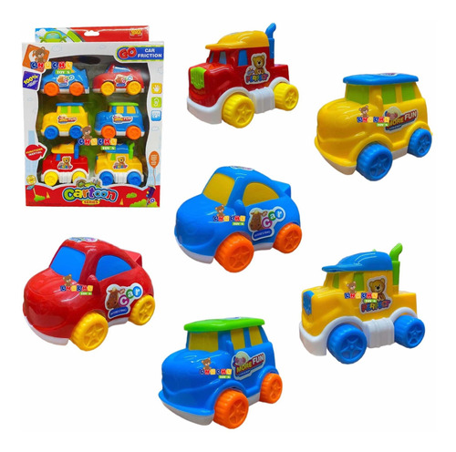 Colección Carro Fricción Infantil Bebe Juguetes 6pz