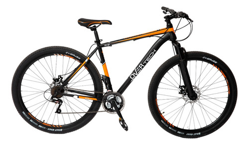 Bicicleta Mtb Overtech R29 Acero 21v Freno A Disco Pc Color Negro/naranja/blanco Tamaño Del Cuadro M