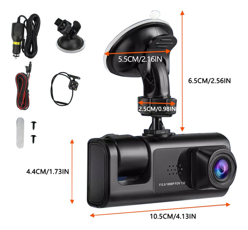 Cámara Para Automovli 3 1080p Dash Cam Camara Led Para