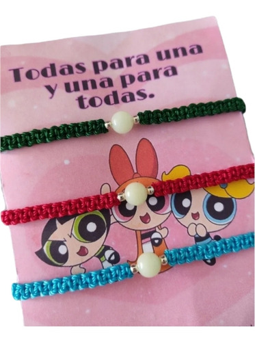Pulseras Amigas Chicas Superpoderosas Brillan En La Oscurida