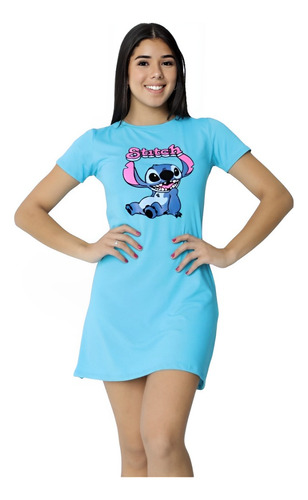 Vestido Stitch Camisetão Lilo  Infantil Tendencia Verão Moda