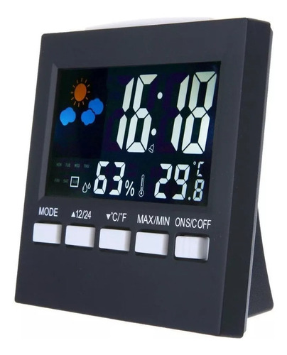 Reloj Lcd Con Alarma Despertador Temperatura Humedad Fecha 