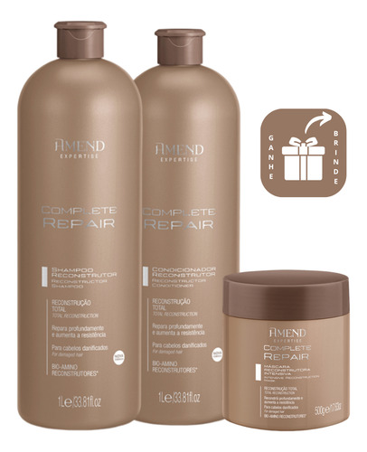 Kit Amend Complete Repair - Sh 1l + Condic 1l + Mascara 500g