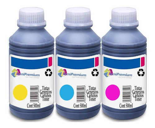 3 Medios Litro Tinta 664 Genérica Para  L200 L210 L355 L380 