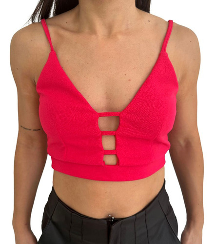 Blusa Crop Top Mujer Dama Crepe Corto Moda Tendencia Noche 