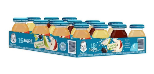 Jugos Gerber Surtido Con 16 Piezas De 175 Ml