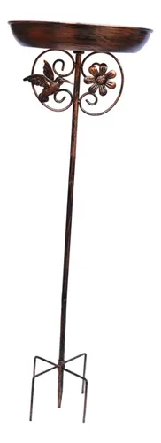 Baño De Pájaros De Metal Vintage - Con Base De 4 Puntas, 75 Cm Alto, Para Jardín, Patio, Atrae Aves Silvestres