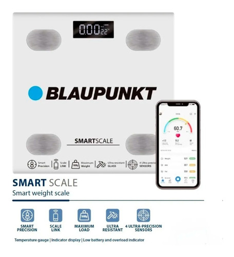 Balanza Digital Blaupunkt Smart Scale App Para Seguimiento  