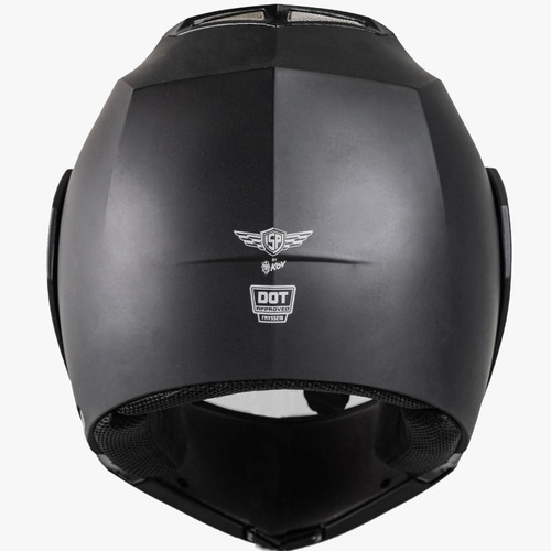 Casco Abatible Para Moto Isp / Kov Raw Negro Mate Bikerholic Color Negro Tamaño Del Casco L (59-60cm