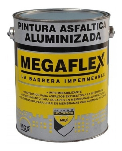 Pintura Asfaltica Aluminizada Membrana Megaflex 1 Lt 