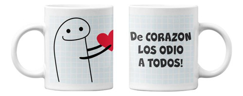 Tazones Tazas Blancas De Corazon Los Odios A Todos Regalo