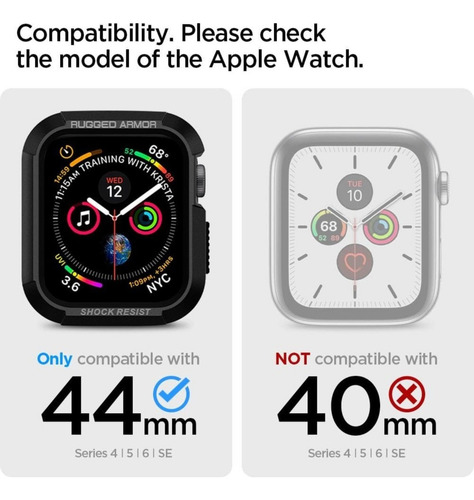 Case Spigen Rugged Armor Pro Para Apple Watch Se 1 / 2 44mm