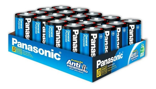 Pilha Grande D 1sh Panasonic - Bandeja C/20 Unid.
