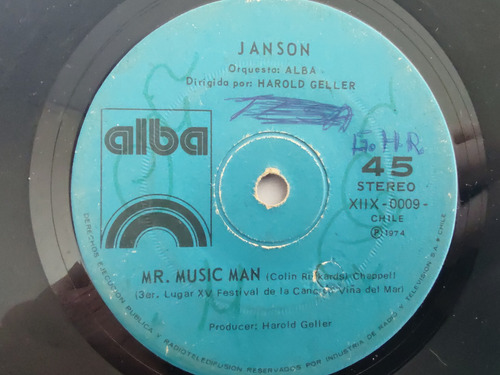 Vinilo Single De Janson Mr Music Man (q56-p192 (Usado)