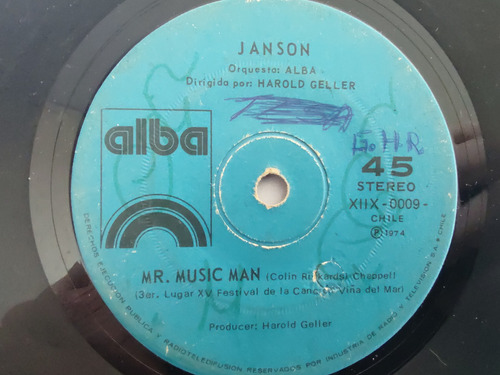 Vinilo Single De Janson Mr Music Man (q56