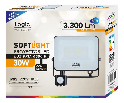 Logic Proyector Softlight 30w C/sensor De Movimiento