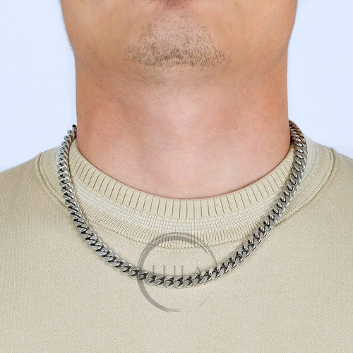 Imagen 5 de 7 de Cadena Collar Hombre Acero Quirurgico Eslabon Cubano Gruesa