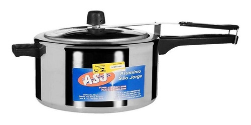 Panela De Pressão Polida 3 Litros Aluminio Asj -promoção Cor Prateado